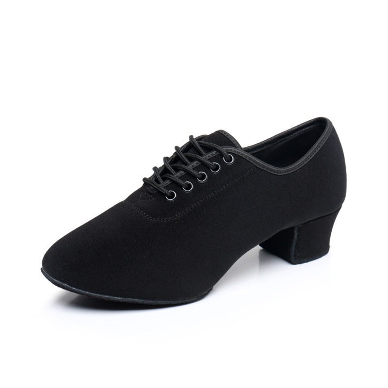 Herren-Latein-Tanzschuhe aus Oxford-Stoff mit zwei Sohlen, hochhackige Tanzschuhe für Jungen, Gesellschaftstanzschuhe
