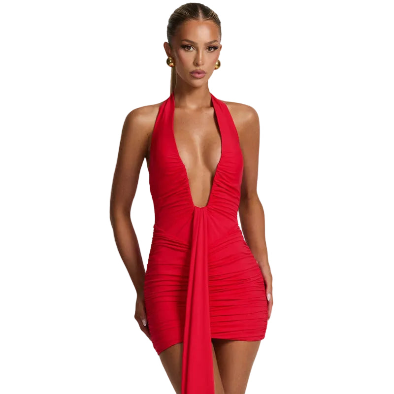 Women’s Ribbon Detail Sleeveless Bodycon Party Dress