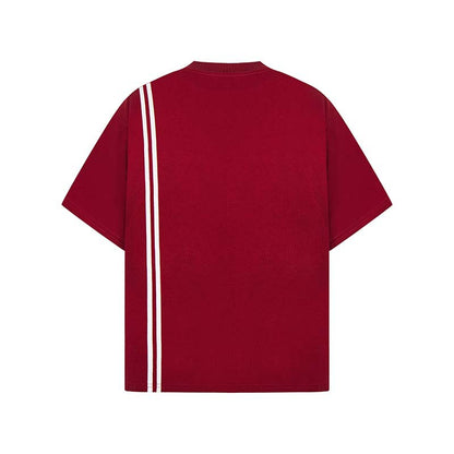 Letter printed vertical design short sleeved shirt