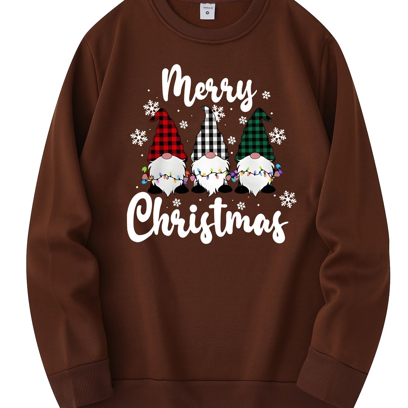 Men’s Christmas Gnome Graphic Sweatshirt – Olive Green