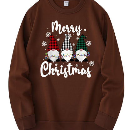 Men’s Christmas Gnome Graphic Sweatshirt – Olive Green