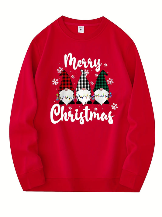 Men’s Christmas Gnome Graphic Sweatshirt – Olive Green