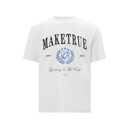 Letter Printed Pure Cotton Short Sleeved T-Shirt