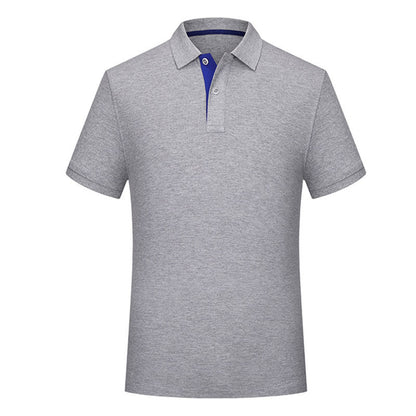 Men’s Solid Color Polo Collar Casual T-Shirt – Classic Slim Fit, Breathable Cotton