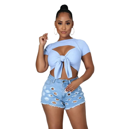 Women’s Mid-Rise High-Elasticity Casual Shorts