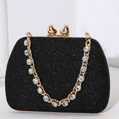 Diamond Chain Rhinestone Mini Square Bag