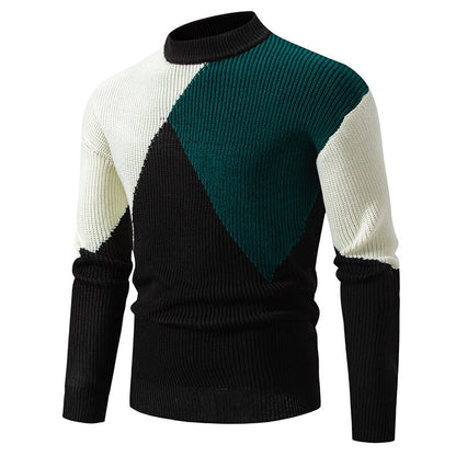 Men’s Round Neck Multicolor Pullover Sweater