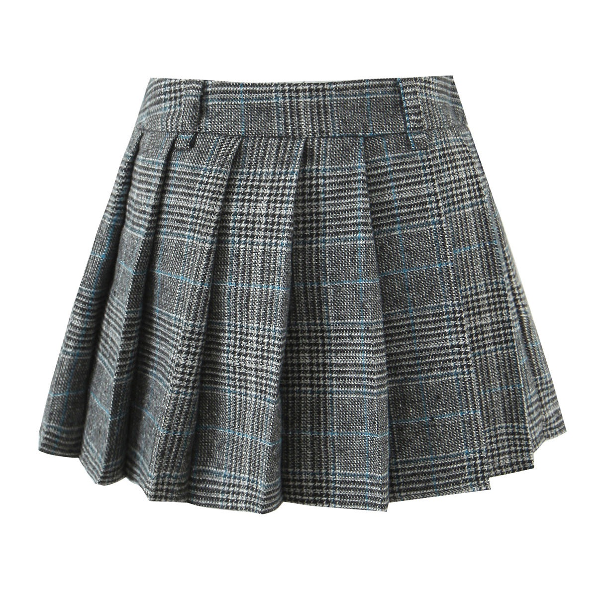 Women’s Casual Plaid Pleated Skirt – Lined High-Waist Mini Skirt for Everyday Style