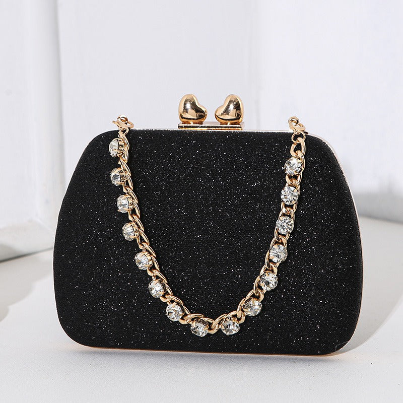 Diamond Chain Rhinestone Mini Square Bag