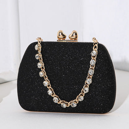 Diamond Chain Rhinestone Mini Square Bag