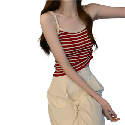 Striped Camisole Top – Versatile Inner/Outerwear for Everyday Style