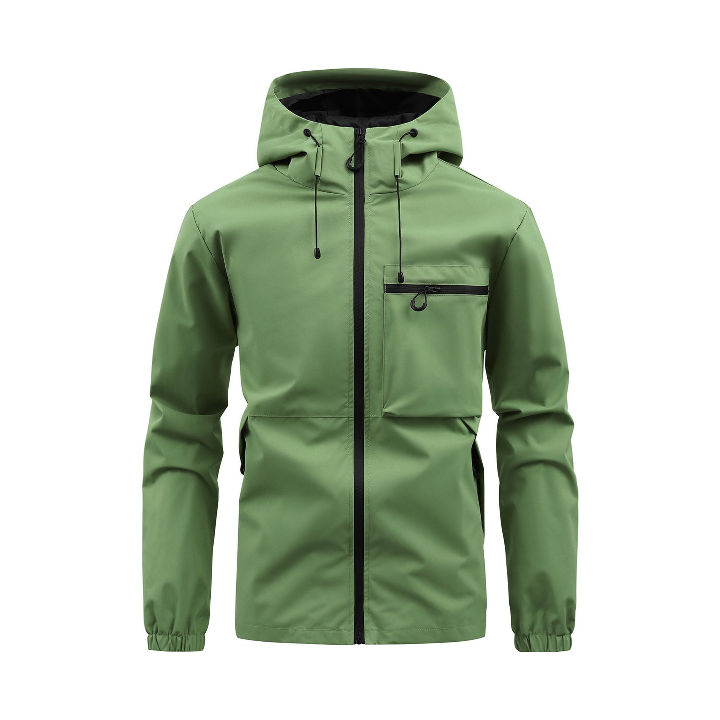 Men’s Fashion Casual Hooded Outdoor Coat – Solid Colour Multi-Pocket Workwear Jacket