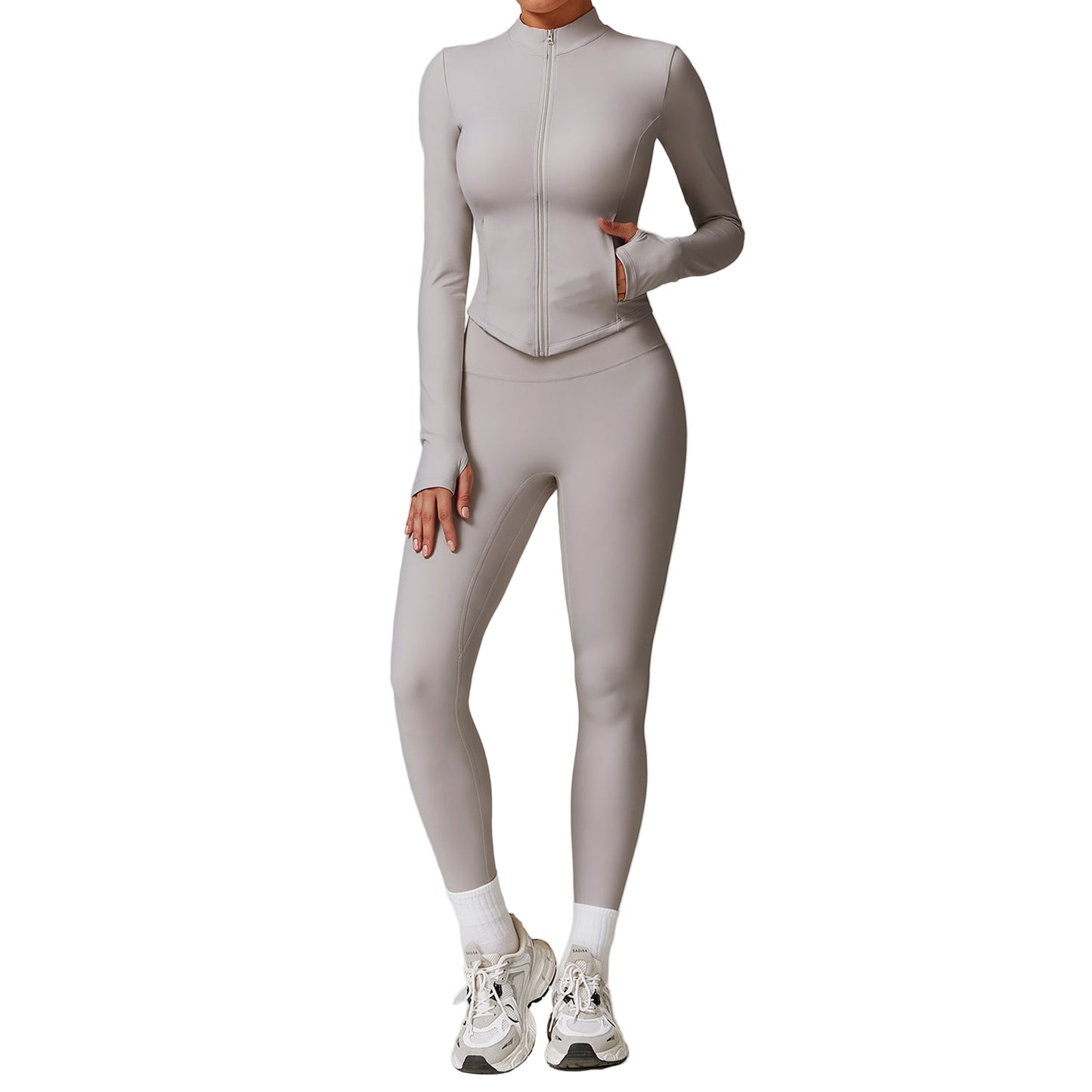 Women’s Fleece Yoga Set – High Waist Wide Leg Lounge & Fitness Outfit