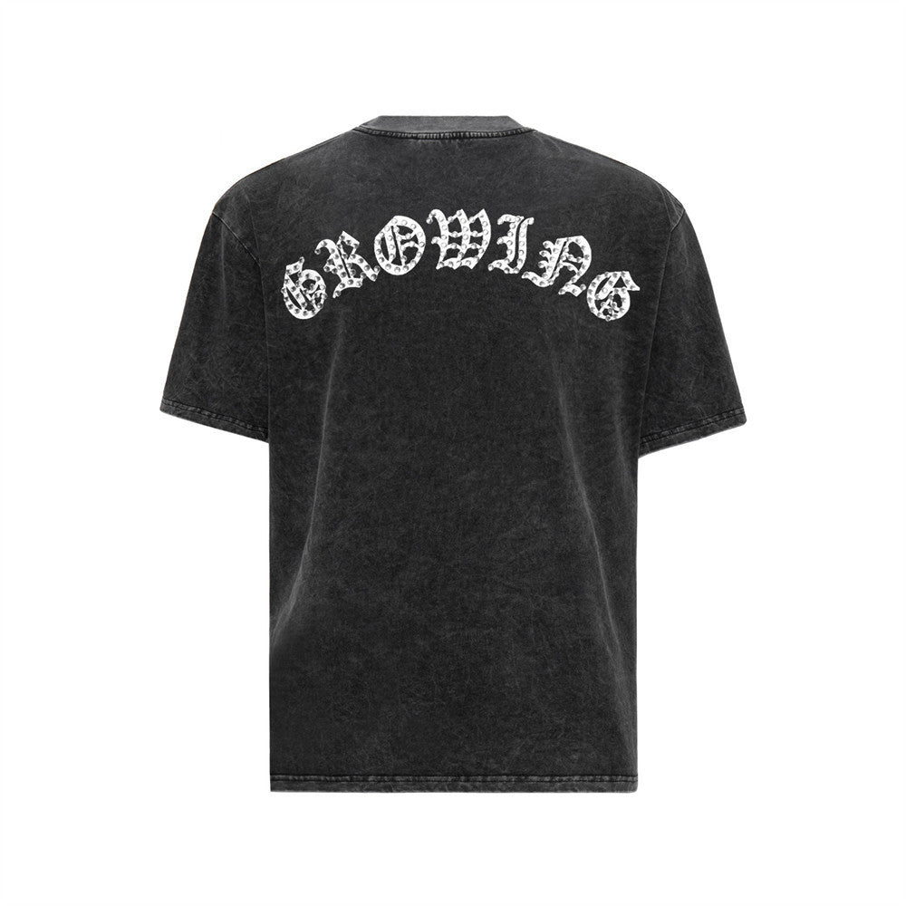 Streetwear Sanskrit Gothic Letter Print Tee
