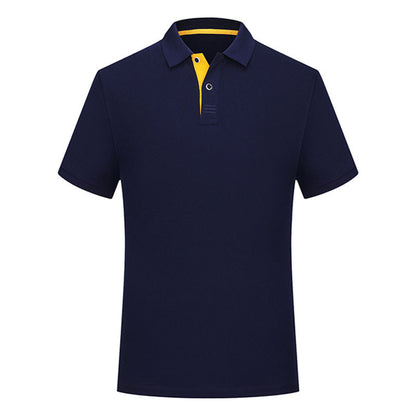 Men’s Solid Color Polo Collar Casual T-Shirt – Classic Slim Fit, Breathable Cotton