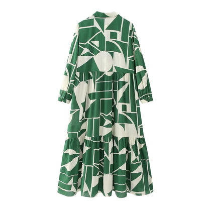 Neues bedrucktes langes Kleid