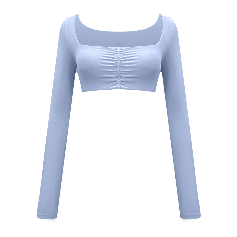 Women’s Solid Color Two-Piece Sports Set – Long Sleeve Top & Flared Pants