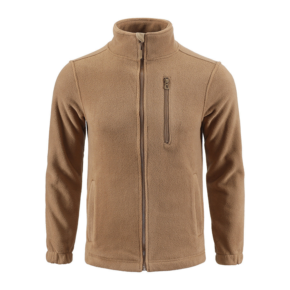 Men’s Camouflage Double-Sided Polar Fleece Cardigan – Warm Outdoor Jacket