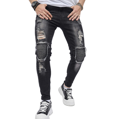 Men's Ripped Slim Stretch Jeans