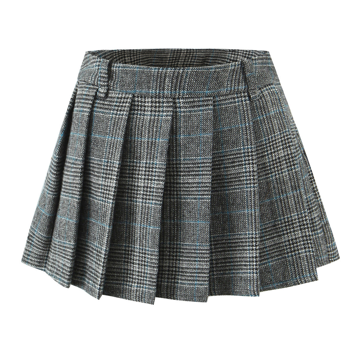 Women’s Casual Plaid Pleated Skirt – Lined High-Waist Mini Skirt for Everyday Style