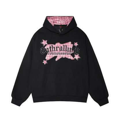 Street Style Color-Block Patch Hoodie Sweatshirt
