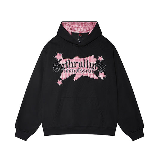 Street Style Color-Block Patch Hoodie Sweatshirt