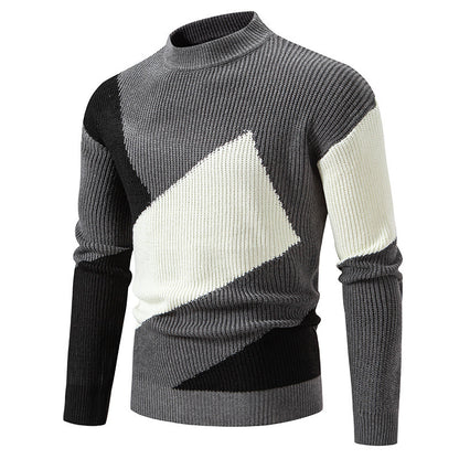 Men’s Round Neck Multicolor Pullover Sweater