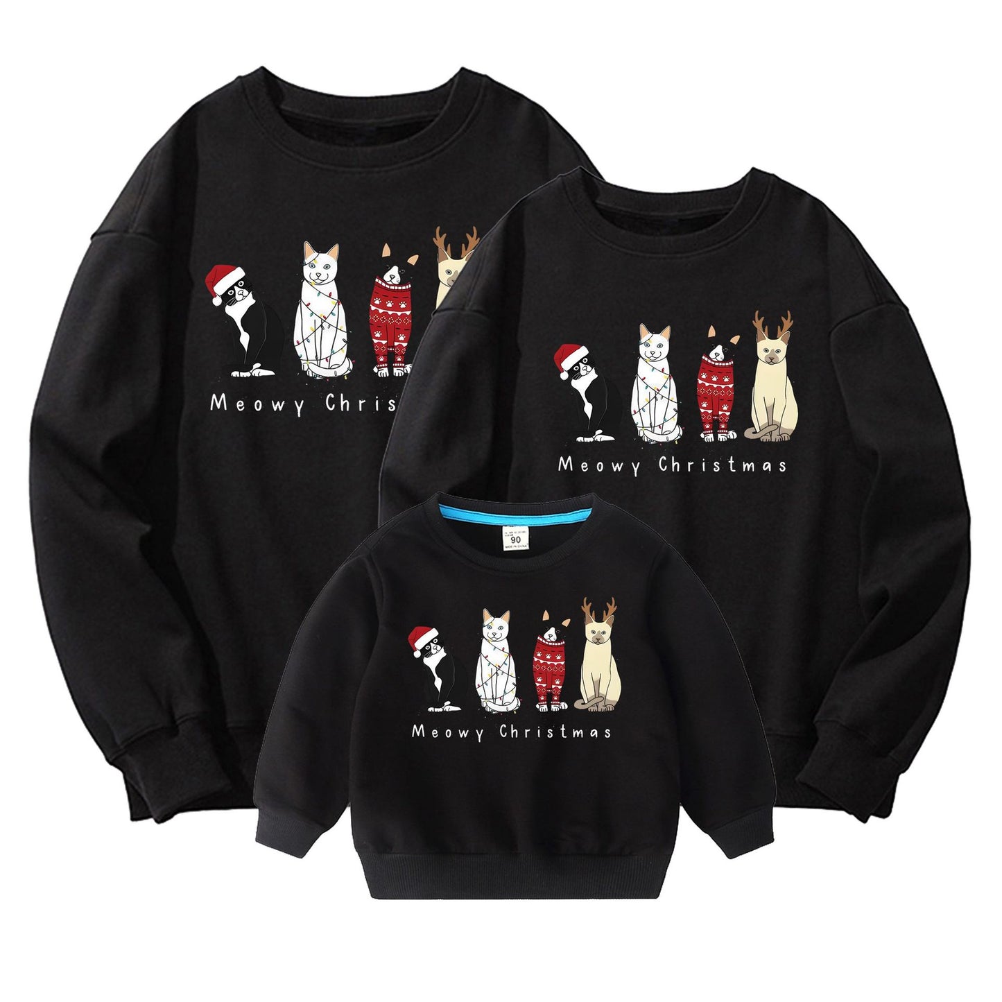 Family Matching Holiday Hoodie/Tee – Pure Cotton, American Style