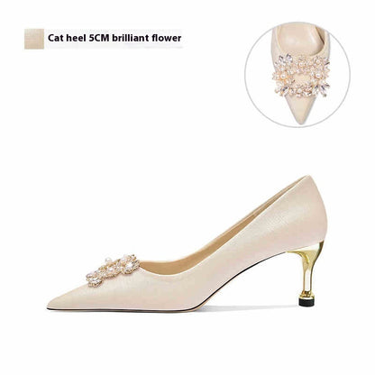 French Wedding Crystal Bridal High Heels – Elegant Sparkling Stiletto Pumps