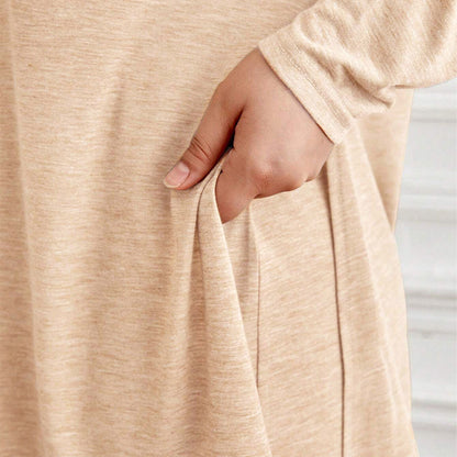 Women’s Split Long Sleeve Top & Wide Leg Trousers Set – Elegant Two-Piece Outfit