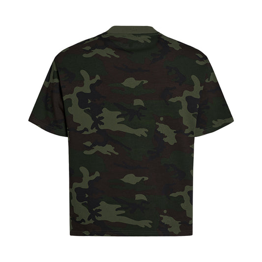 Camouflage letter printed short sleeved shirt