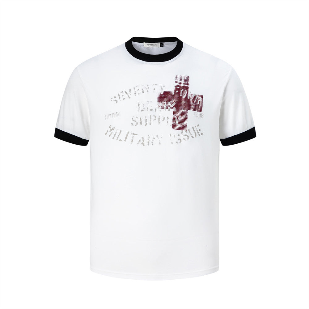 Urban Style Cross Print Casual T-Shirt