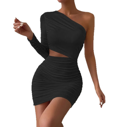 Sexy Cut-Out Irregular Hem Bodycon Dress for Women