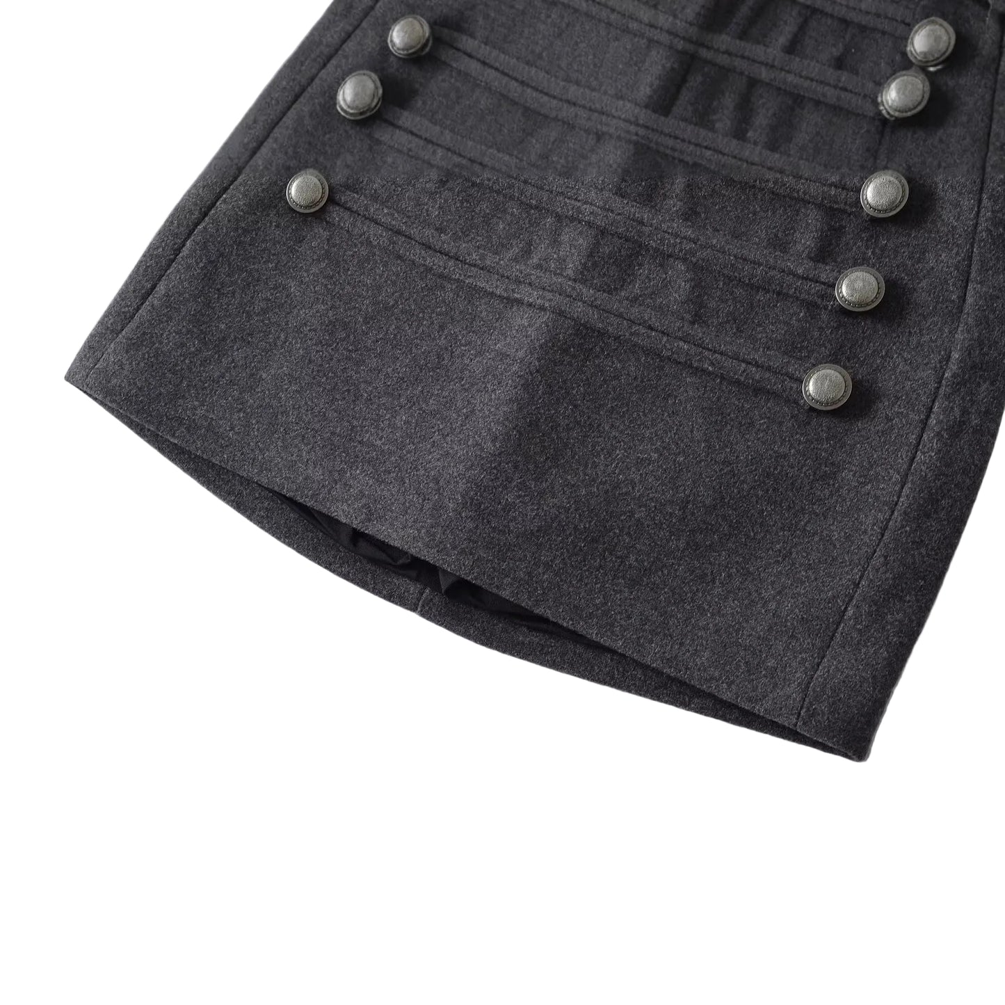 Elegant Button Accent Bodycon Skirt