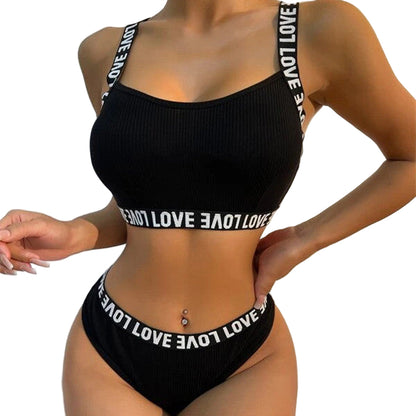 Sexy Mesh Knitted Push-Up Bra & Panty Set – Two-Piece Lingerie
