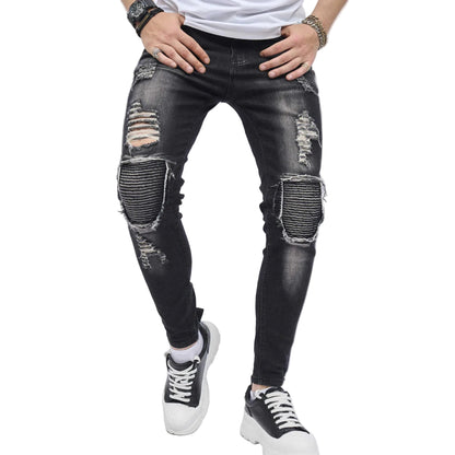 Men's Ripped Slim Stretch Jeans