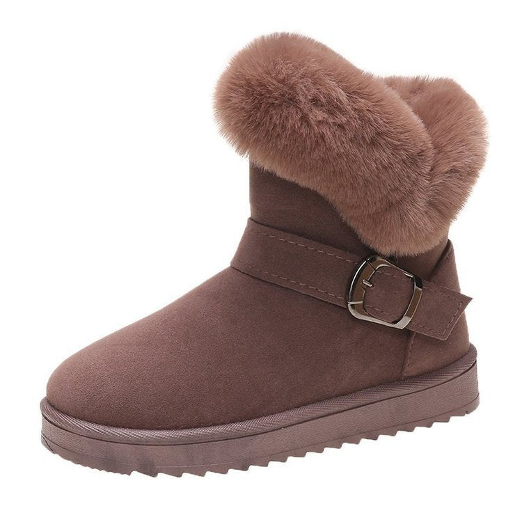 Women’s Platform Boots with Belt Buckle – Chunky High Heel Fashion Boots