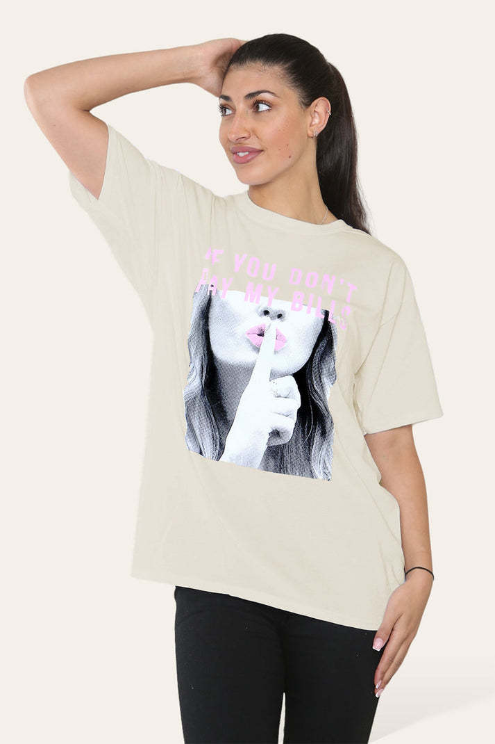 Ladies Printed Short Sleeve T-Shirt Top