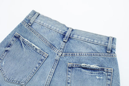 Women's Raw Edge Denim Casual Shorts