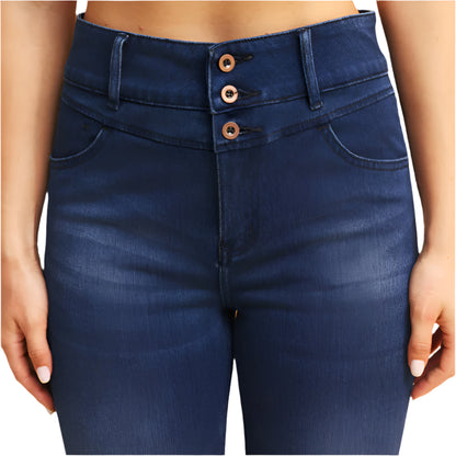 Shascullfites Melody High-Waisted Skinny Jeans for Women – Dark Blue Stretch Denim with Zipper Pockets & Butt-Lifting Fit