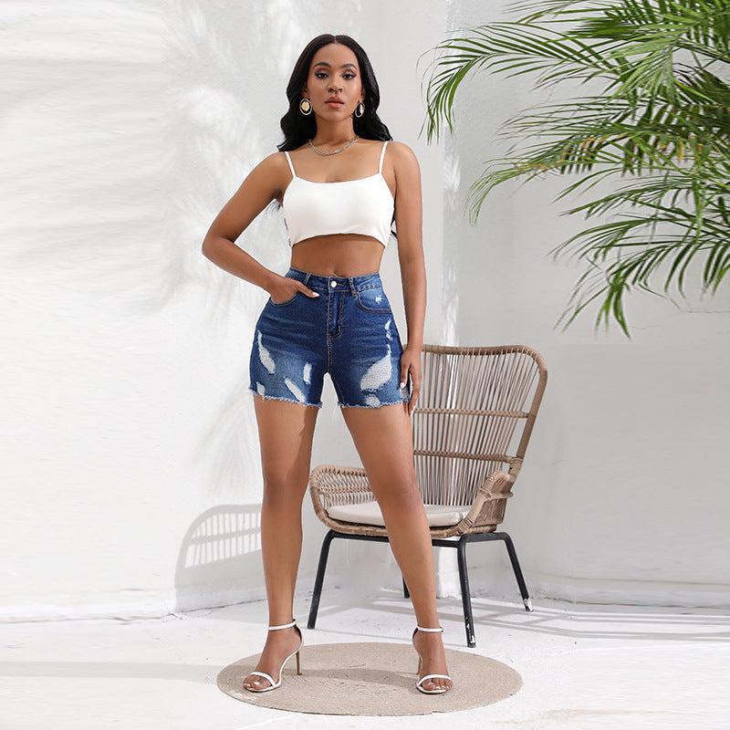 Sexy Chic High Waist Ripped Denim Shorts for Women