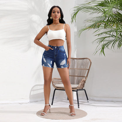 Sexy Chic High Waist Ripped Denim Shorts for Women