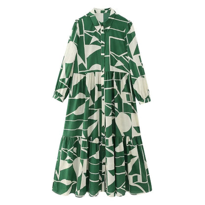 Neues bedrucktes langes Kleid