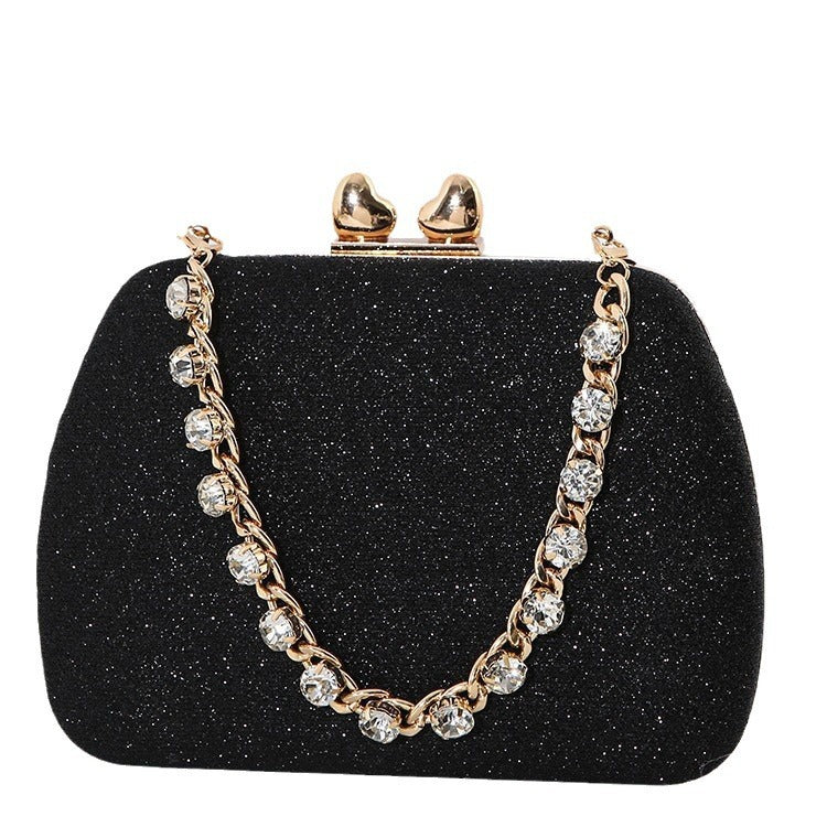 Diamond Chain Rhinestone Mini Square Bag