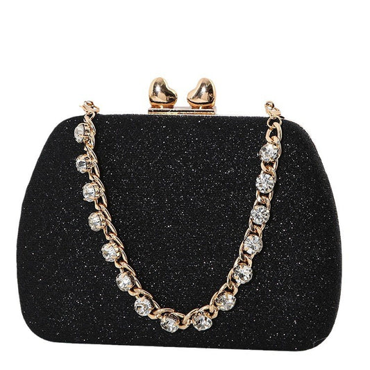 Diamond Chain Rhinestone Mini Square Bag