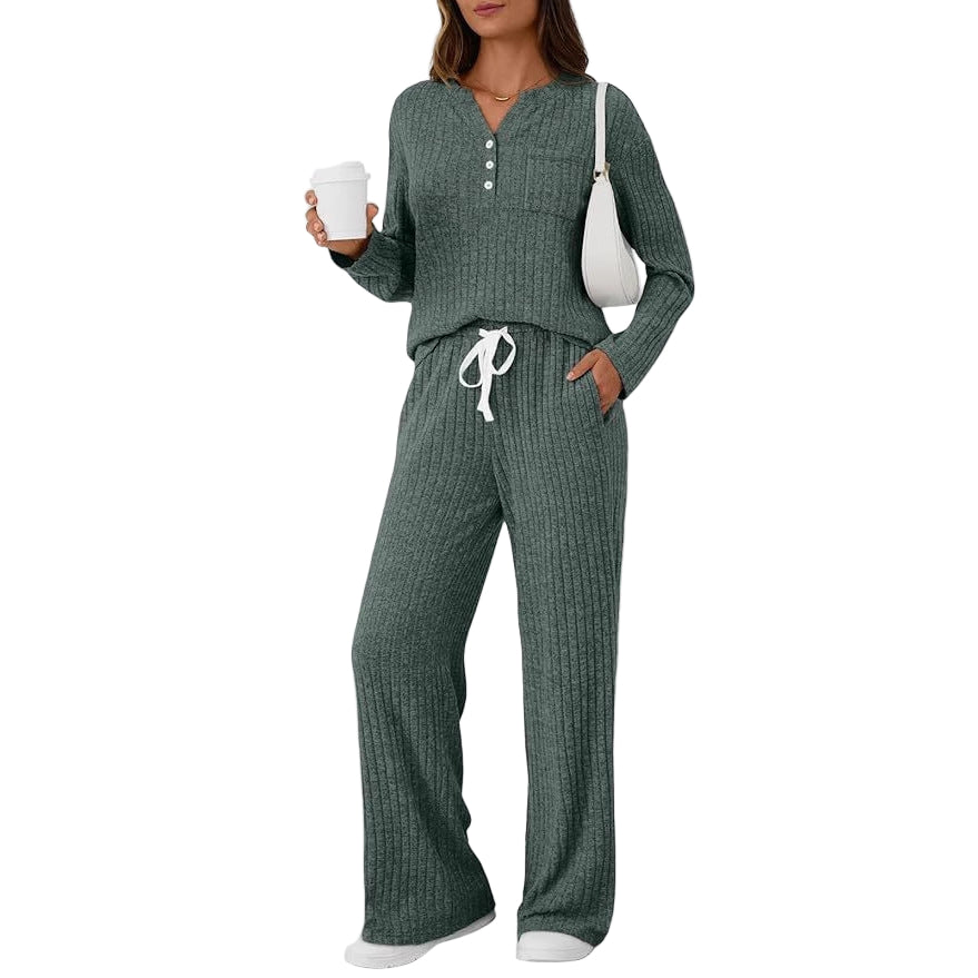 Women’s Two-Piece Lounge Set – Casual Outdoor Pajamas with Top & Pants