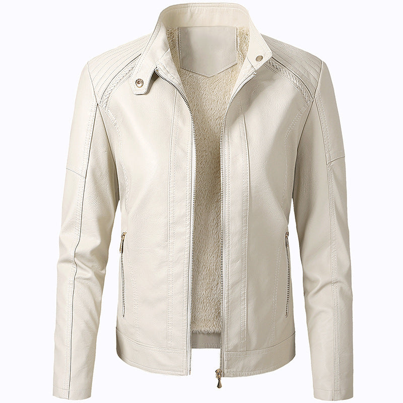 Women’s Long Sleeve PU Leather Short Jacket