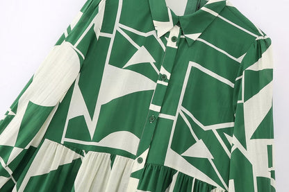 Neues bedrucktes langes Kleid
