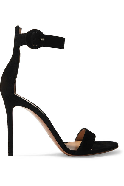 Chic One Strap Velvet Block Heel Sandals for Women
