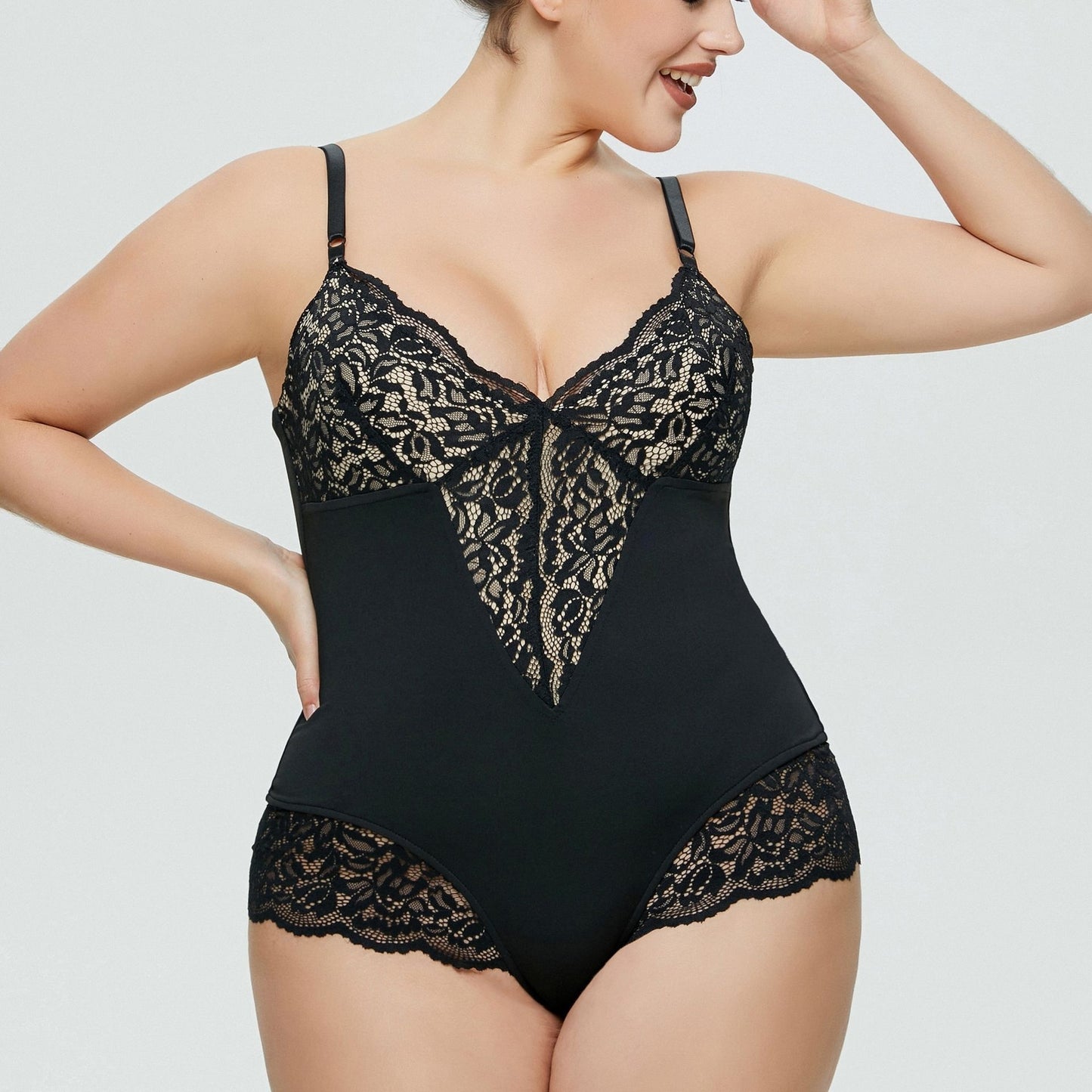 Women’s Sexy Lace Stitching T-Back Jumpsuit – One-Piece Lingerie Bodysuit